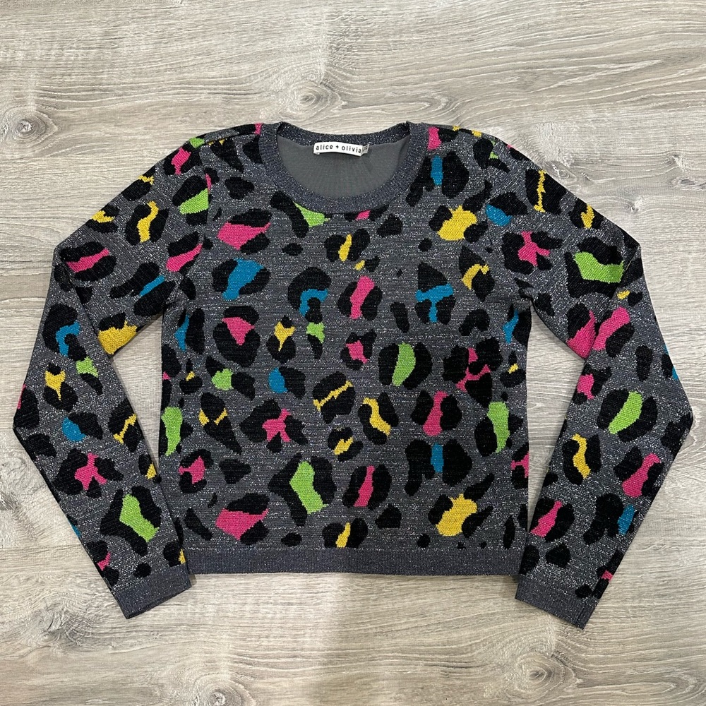 Alice + Olivia Metallic Accented Wool Sweater
